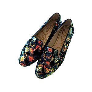 SAM EDELMAN Jordy Sequin Flat Loafers, Size  8.5 US